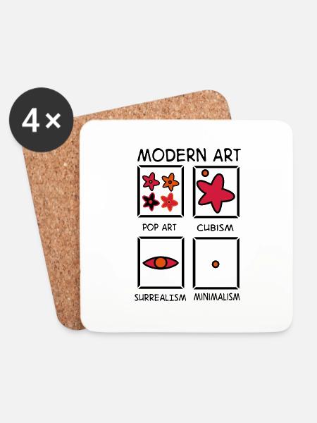 art - Coasters (set of 4) - white