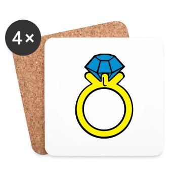 diamond ring - Dessous de verre (lot de 4) - blanc - Devant