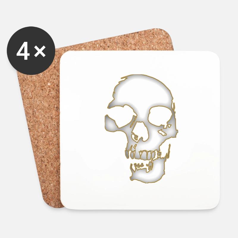 Skull - Untersetzer (4er-Set) - Weiß