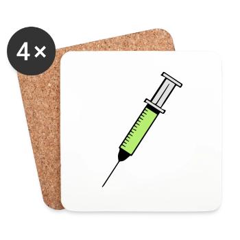 syringe - Dessous de verre (lot de 4) - blanc - Devant