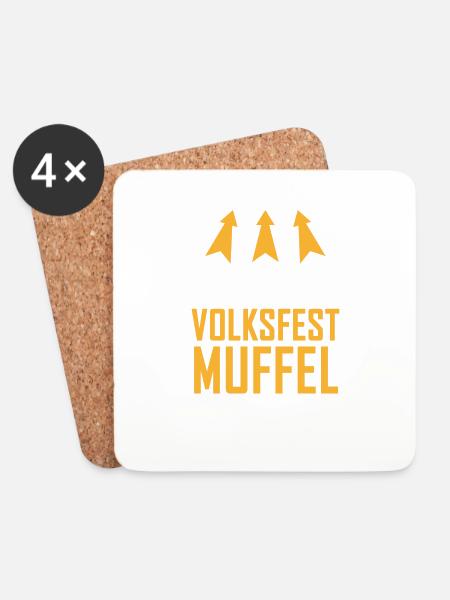 Volksfest Muffel - Untersetzer (4er-Set) - Weiß