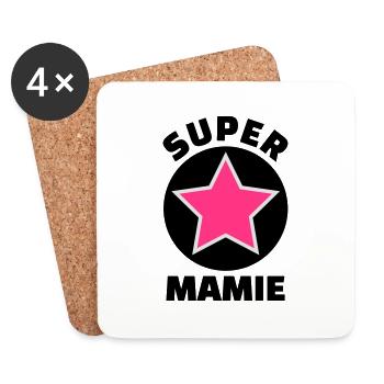 super mamie (v.5) - Dessous de verre (lot de 4) - blanc - Devant