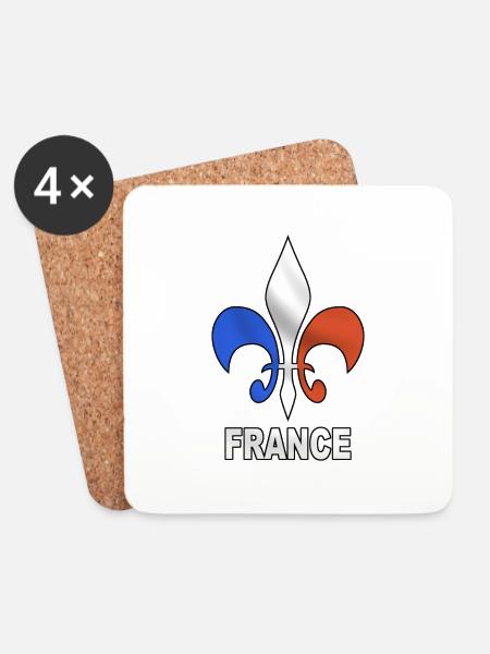 Frankreich - Untersetzer (4er-Set) - Weiß