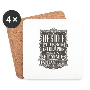 "Une femme fantastique" - Dessous de verre (lot de 4) - blanc - Devant
