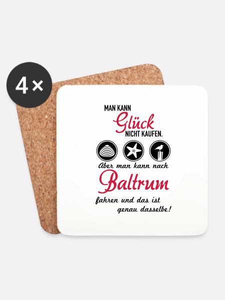 Glück Baltrum - Untersetzer (4er-Set) - Weiß