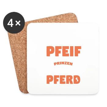 Pferd Pferde - Untersetzer (4er-Set) - Weiß - Vorne