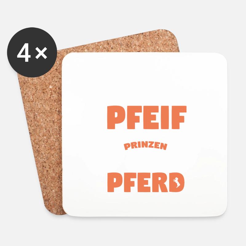 Pferd Pferde - Untersetzer (4er-Set) - Weiß