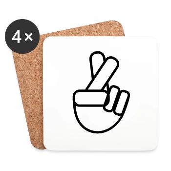 crossed fingers - Untersetzer (4er-Set) - Weiß - Vorne