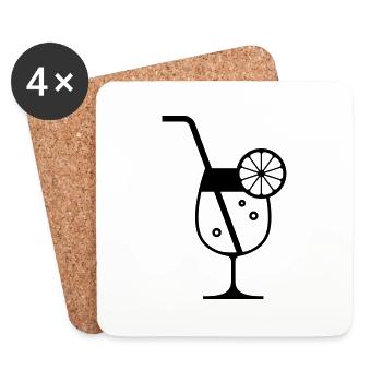 Cocktail - Untersetzer (4er-Set) - Weiß - Vorne