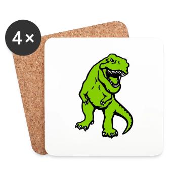 T-Rex - Untersetzer (4er-Set) - Weiß - Vorne
