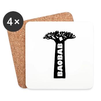 Baobab blak - Untersetzer (4er-Set) - Weiß - Vorne