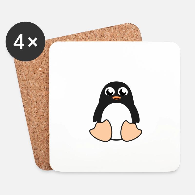 penguin3 - Untersetzer (4er-Set) - Weiß