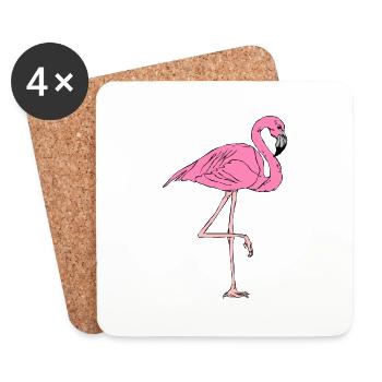 FLAMANT - Dessous de verre (lot de 4) - blanc - Devant