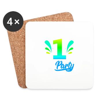 Ich bin 1 Jahr eins Kinder Geburtstag Party witzig - Untersetzer (4er-Set) - Weiß - Vorne