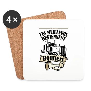 Routiers - Dessous de verre (lot de 4) - blanc - Devant