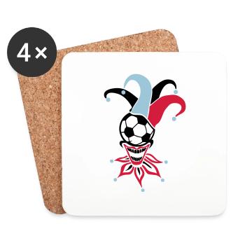 football joker ballon sport - Dessous de verre (lot de 4) - blanc - Devant