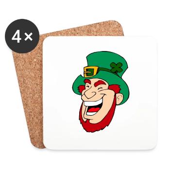 shamrock lucky shamrock luck four leaf clover35 - Coasters (set of 4) - white - Front