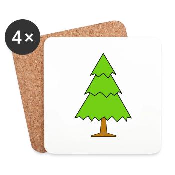 baum tree baumstamm wald forest woods190 - Untersetzer (4er-Set) - Weiß - Vorne
