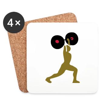 weight lifting - Coasters (set of 4) - white - Front
