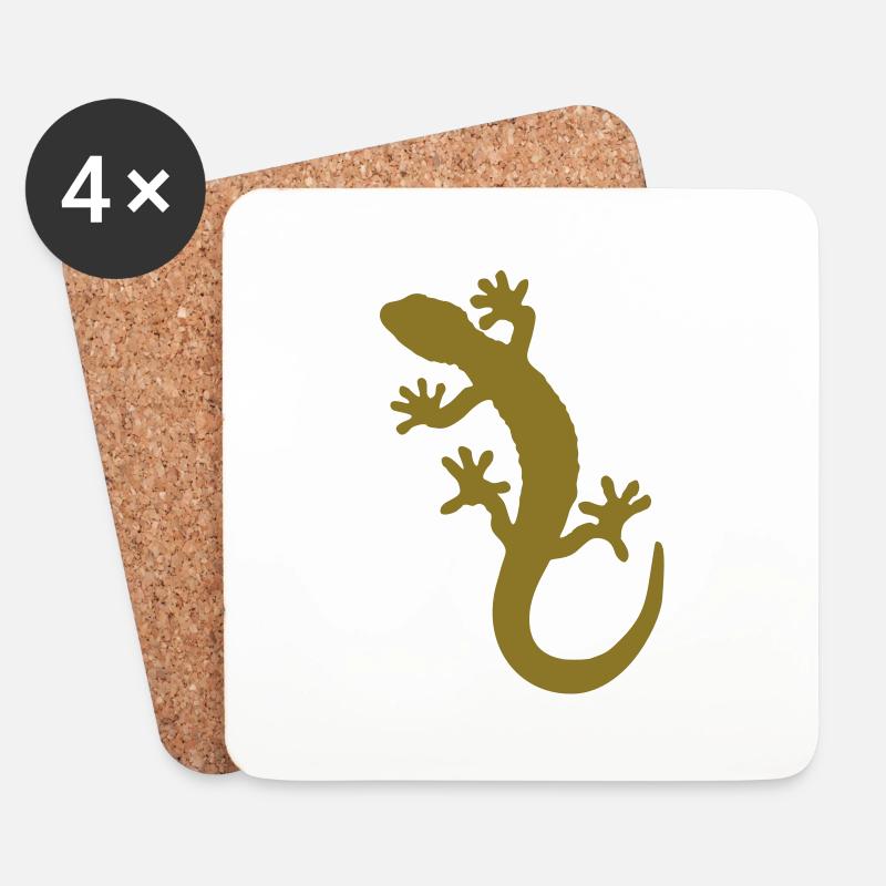 gecko - Untersetzer (4er-Set) - Weiß
