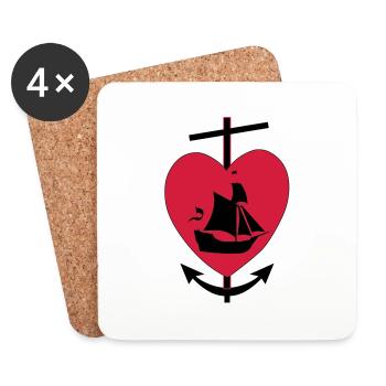 faith, hope, love - Coasters (set of 4) - white - Front
