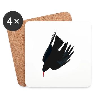 Red-billed Chough 3 - Coasters (set of 4) - white - Front