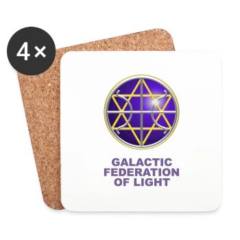 SEAL - FEDERATION OF LIGHT, digital, planet, - Dessous de verre (lot de 4) - blanc - Devant