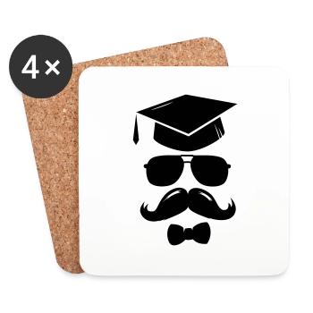 Lustige Schule Abschluss Abitur Abi Matura T-Shirt - Coasters (set of 4) - white - Front