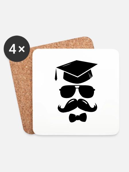 Lustige Schule Abschluss Abitur Abi Matura T-Shirt - Coasters (set of 4) - white