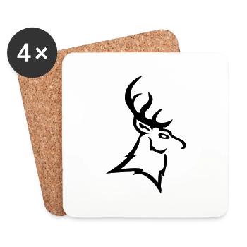 stag vector - Coasters (set of 4) - white - Front