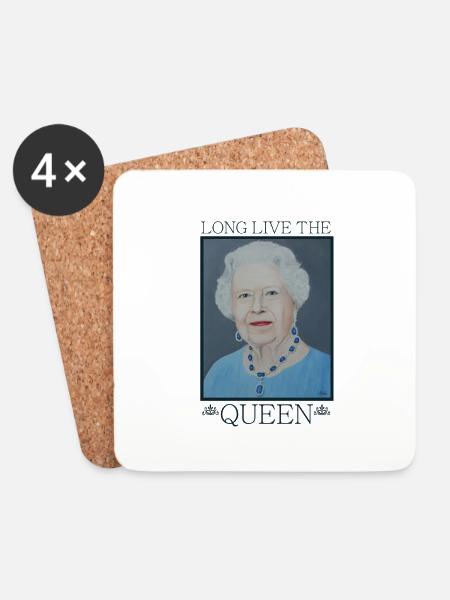 Queen Elisabeth von England - Geschenk - Untersetzer (4er-Set) - Weiß