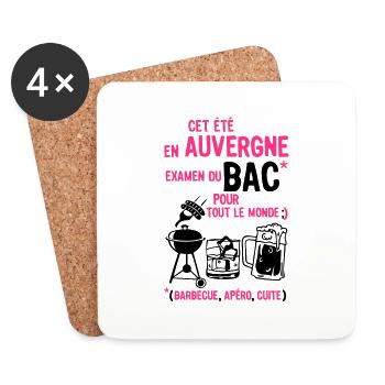 Auvergne tray aperture cooked barbecue beer - Coasters (set of 4) - white - Front