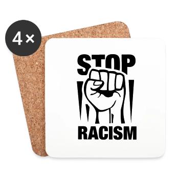 stop_racism_a_f1 - Coasters (set of 4) - white - Front
