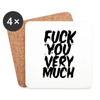fuck you very much original exit-shirt - Untersetzer (4er-Set) - Weiß - Vorne