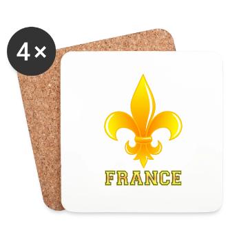 fleur de lys, french symbol - Coasters (set of 4) - white - Front