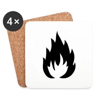 Flamme - Untersetzer (4er-Set) - Weiß - Vorne