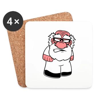 nain petit visage tête boes veraergert wue - Dessous de verre (lot de 4) - blanc - Devant