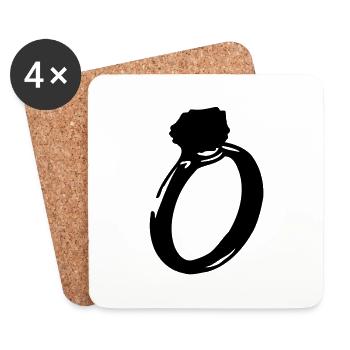 diamond_ring - Dessous de verre (lot de 4) - blanc - Devant