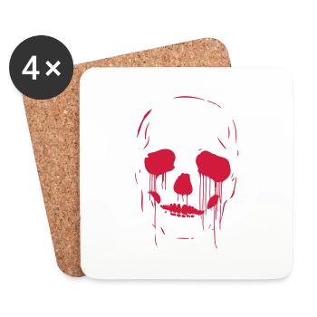 skull - Dessous de verre (lot de 4) - blanc - Devant