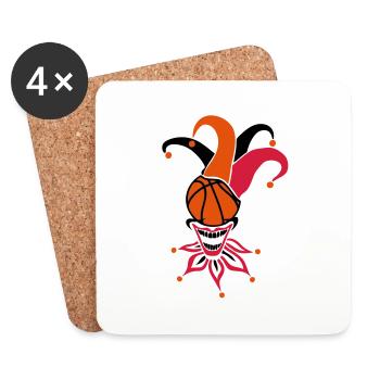 basketball ball joker sport1 - Coasters (set of 4) - white - Front