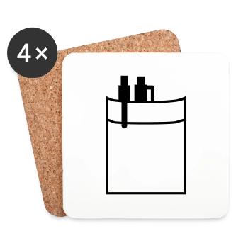 tasche_stifte__f1 - Untersetzer (4er-Set) - Weiß - Vorne
