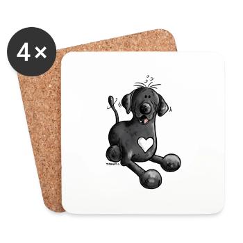 Labbi Love - Labrador Retriever - Untersetzer (4er-Set) - Weiß - Vorne
