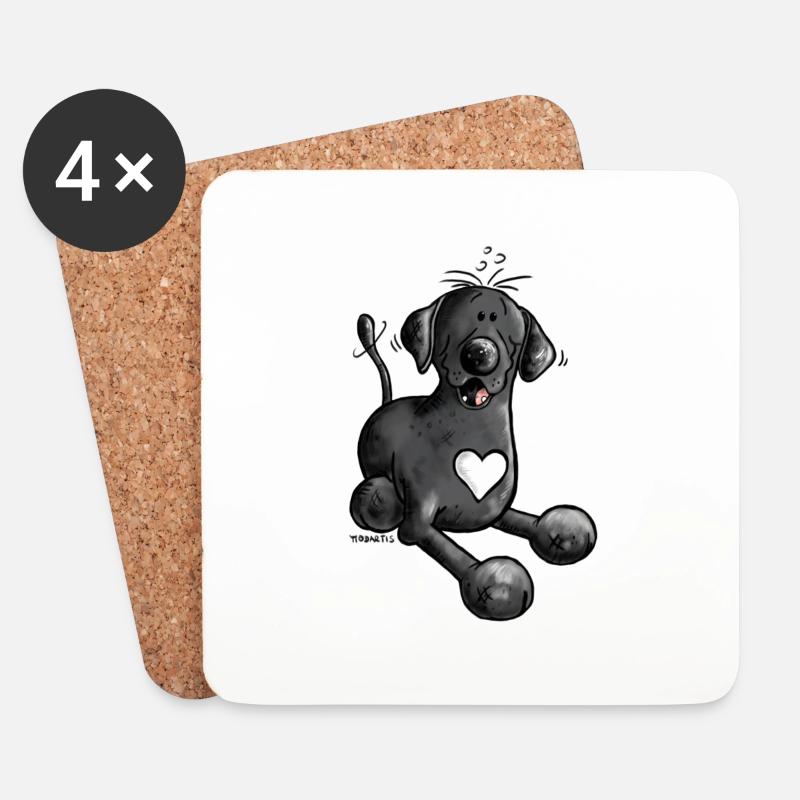 Labbi Love - Labrador Retriever - Untersetzer (4er-Set) - Weiß