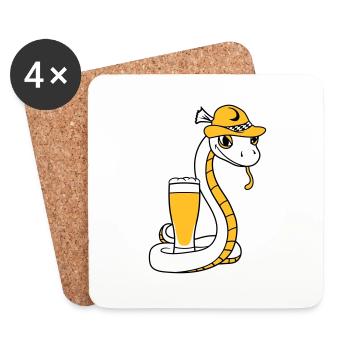 beer bavaria alcohol drinking party celebration - Coasters (set of 4) - white - Front