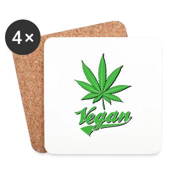 VEGAN marijuana - Coasters (set of 4) - white - Front