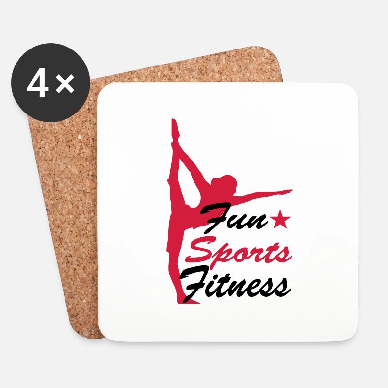 fitness - Untersetzer (4er-Set) - Weiß