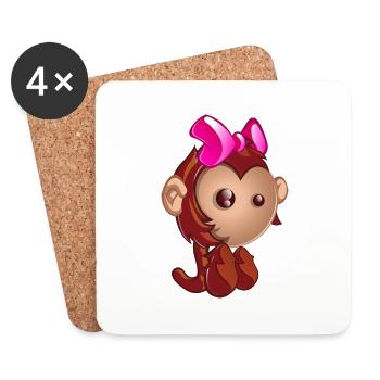 Affenmädchen kawaii png - Untersetzer (4er-Set) - Weiß - Vorne