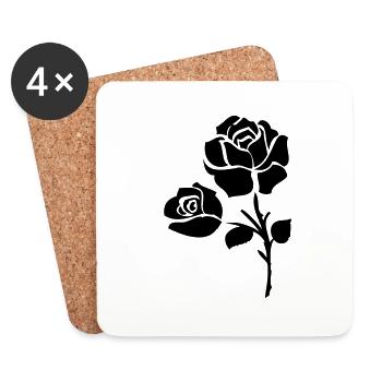 balck_roses_flower - Dessous de verre (lot de 4) - blanc - Devant