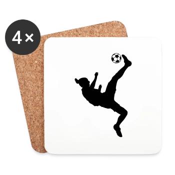 Ibra foot retournée acrobatique - Dessous de verre (lot de 4) - blanc - Devant