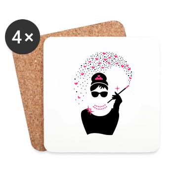 Fille de diamant - Princesse Bijoux - Bijoux - Dessous de verre (lot de 4) - blanc - Devant